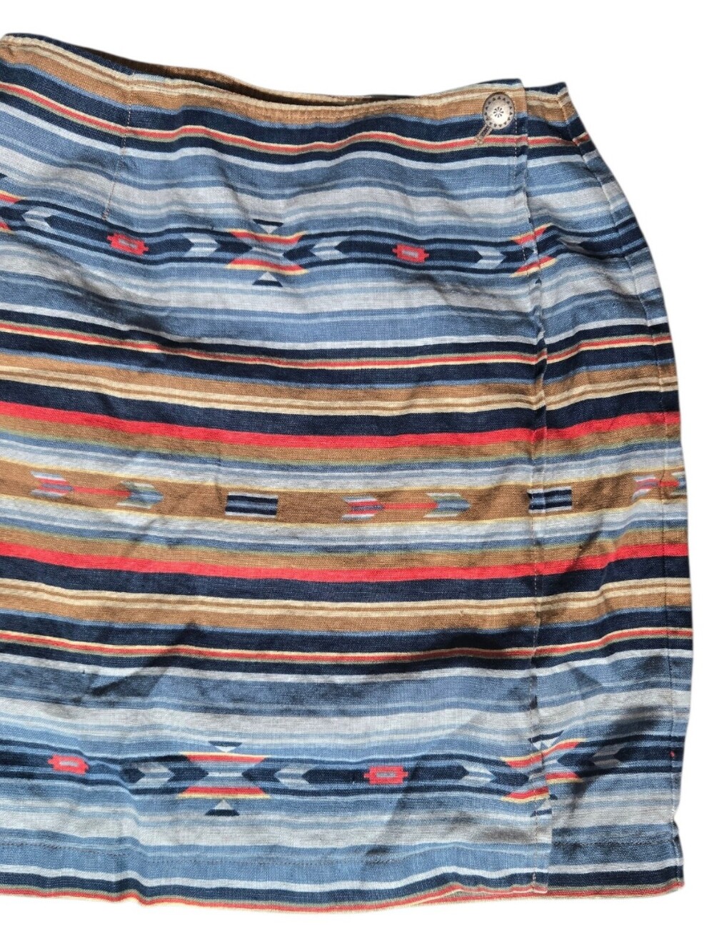 Jones New York Sport Petite Striped Skirt in Blue, Tan, Red
